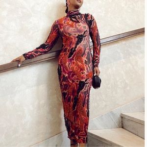 Onalaja Zusi dress with lining (purple) Luxury beaded dress.